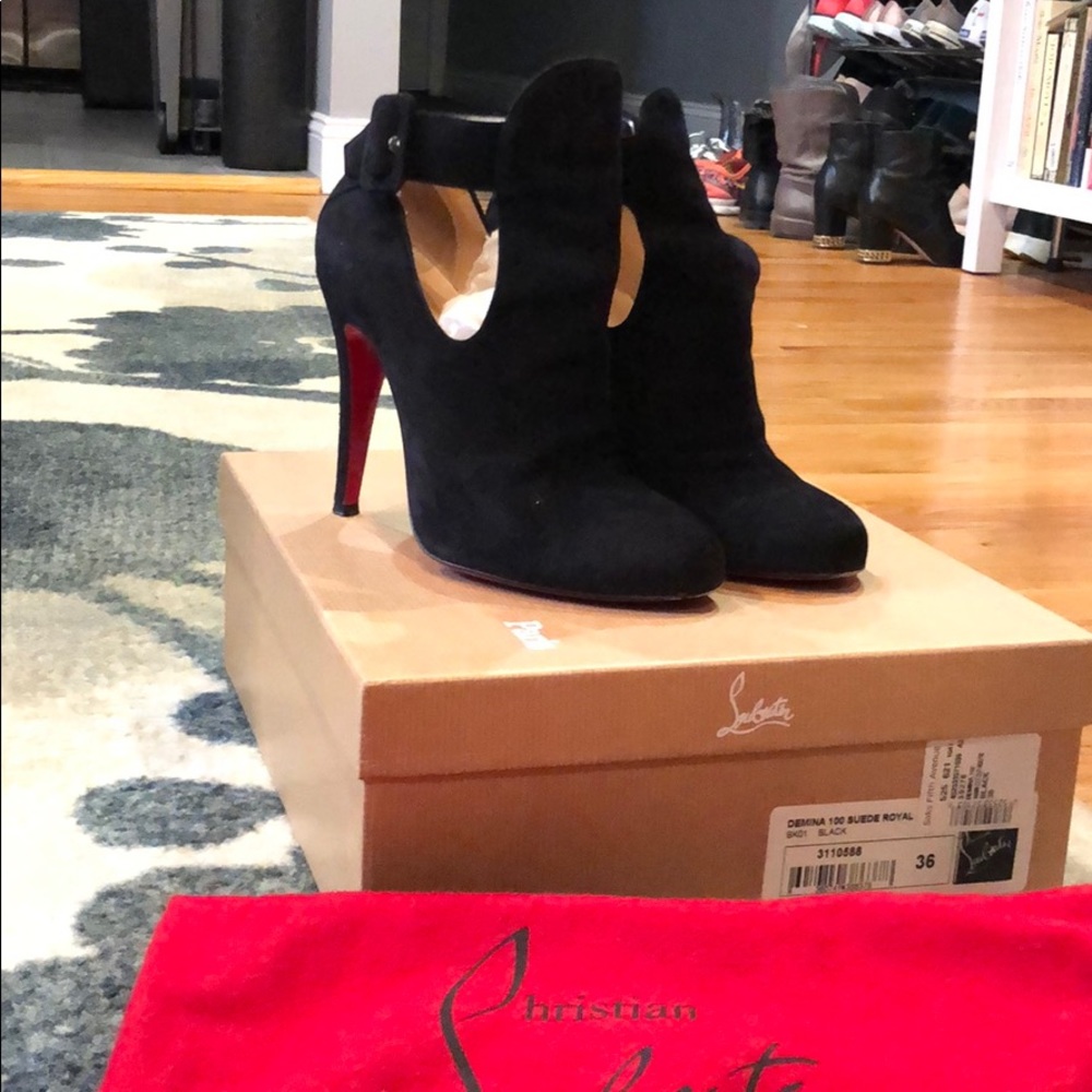 Christian Louboutin Black Suede Boots Booties 36 6